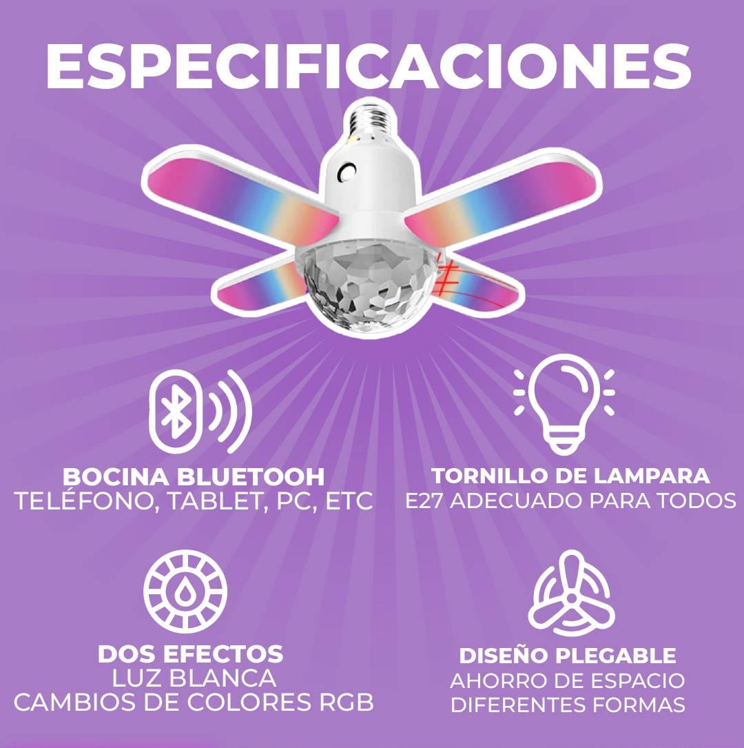 ¡EXCLUSIVO! PARLANTE BLUETOOTH CON BOMBILLA INTEGRADA LUMISOUND