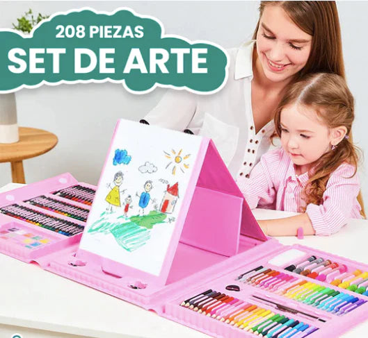 ¡EL MEJOR REGALO PARA TUS HIJOS! Set de arte 208 piezas