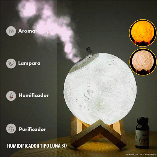 LAMPMOON®//Lampara Lunar con Humificador Integrado